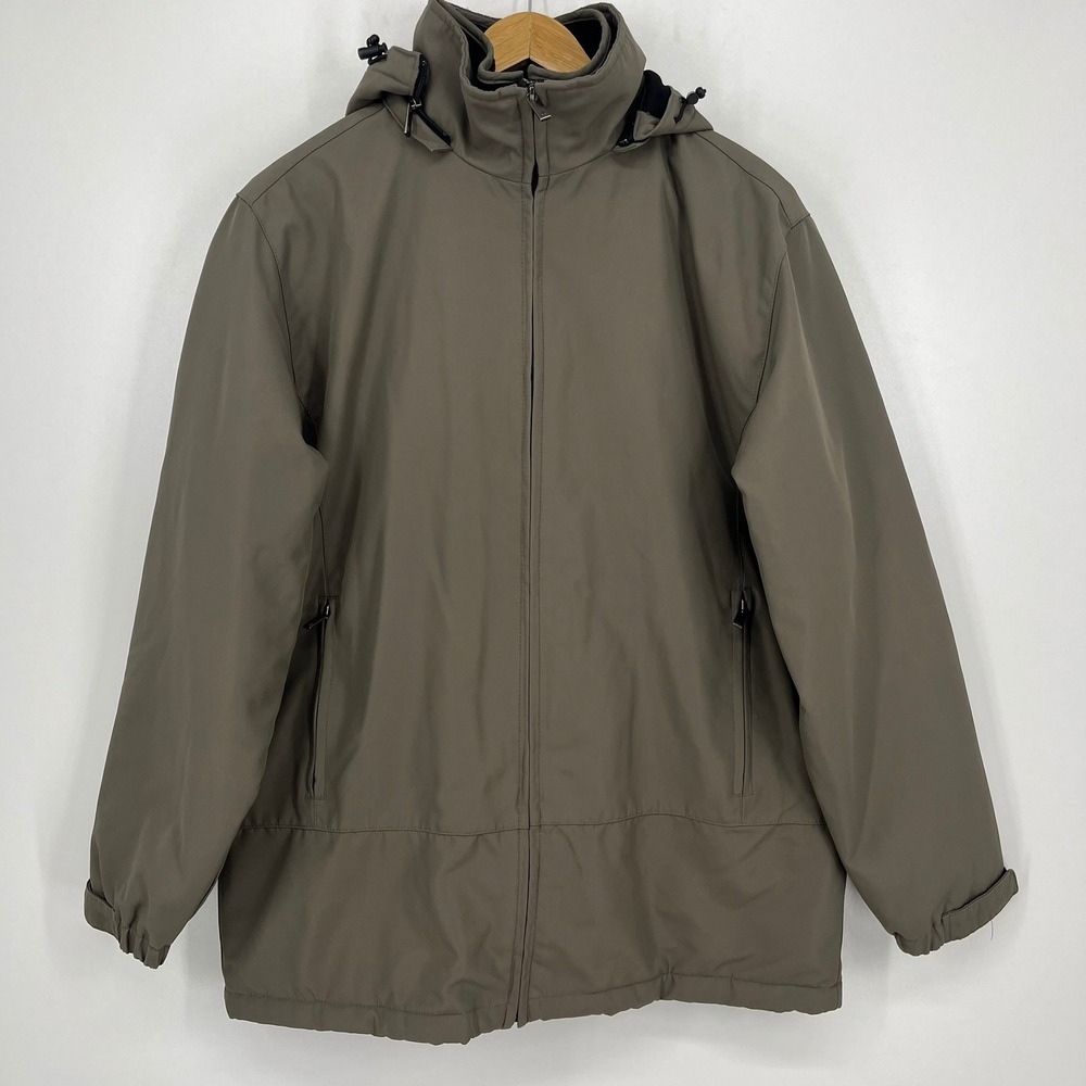 Weatherproof Mens Softshell Jacket Taupe Brown‎ Hooded Water Resistant Medium